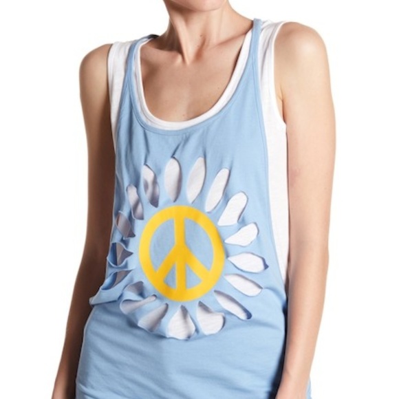 Love Moschino Tops - LOVE MOSCHINO Designer Margherita Peace Sign Tank